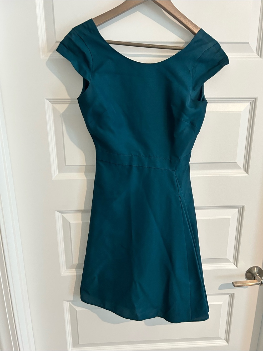 J Crew Teal Blue Formal Dress with Cap Sleeves Size 00